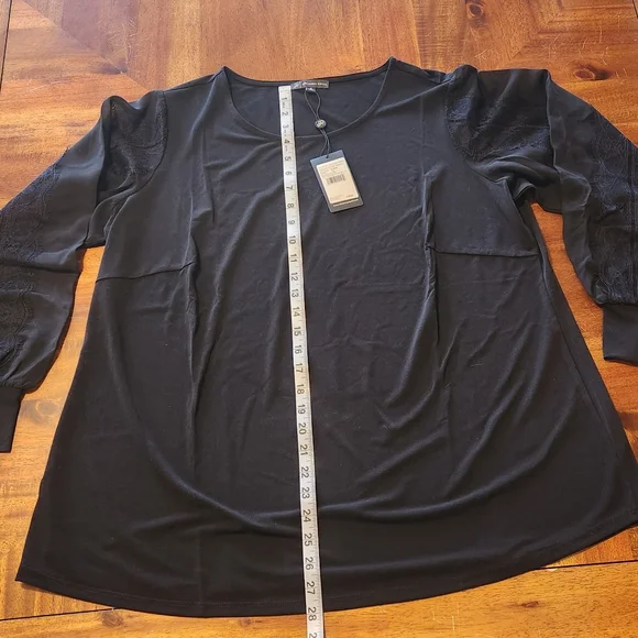 Adrianna Papell Black Top Women's Blouse Size 1X - Picture 7 of 8
